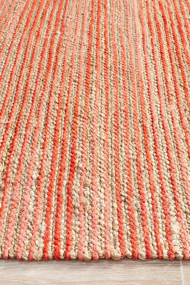 Oaxaca Coral Jute Cotton Rug