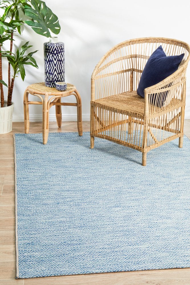 Promenade Outdoor Clara Diamond Blue Rug