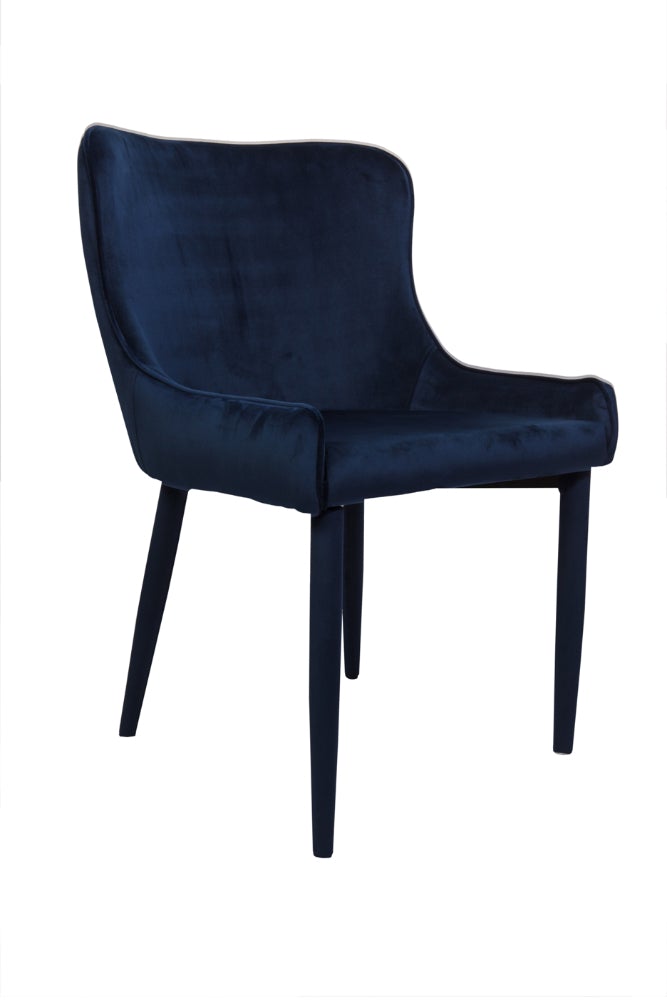 Plato Navy Blue Velvet Dining Chairs - Set of 2