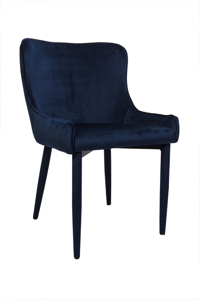 Plato Navy Blue Velvet Dining Chairs - Set of 2