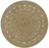 Round Bleach Dot Rose Jute Rug