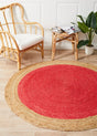 Round Jute Natural Rug Cherry