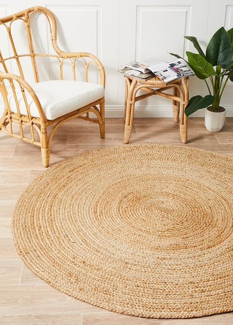 Round Jute Natural Rug