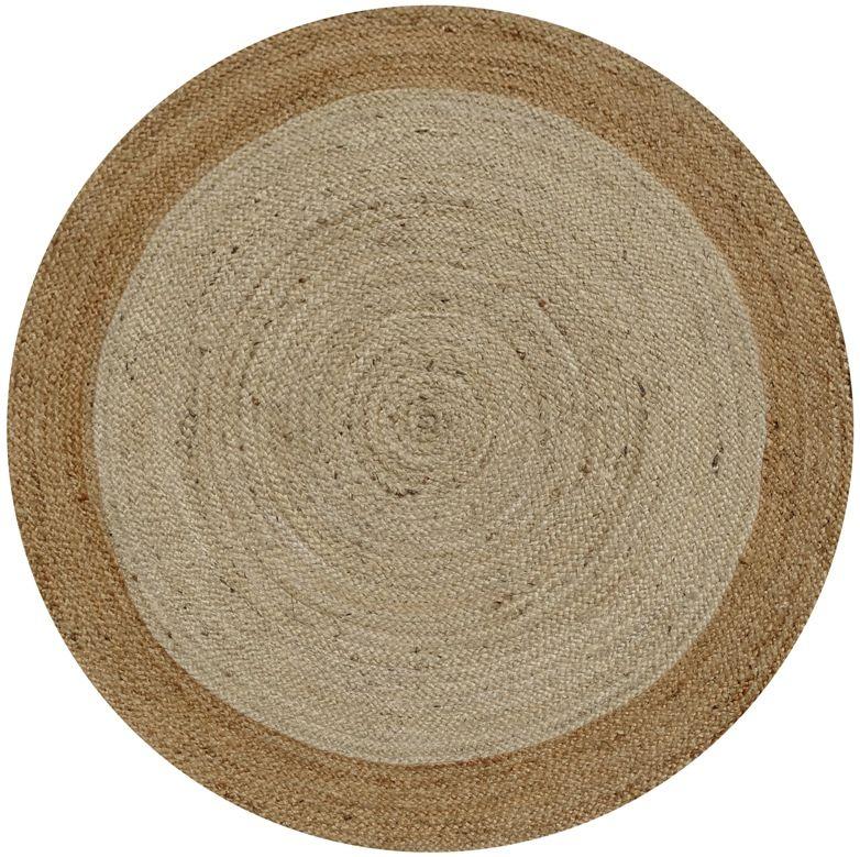 Round Natural Border Jute Rug