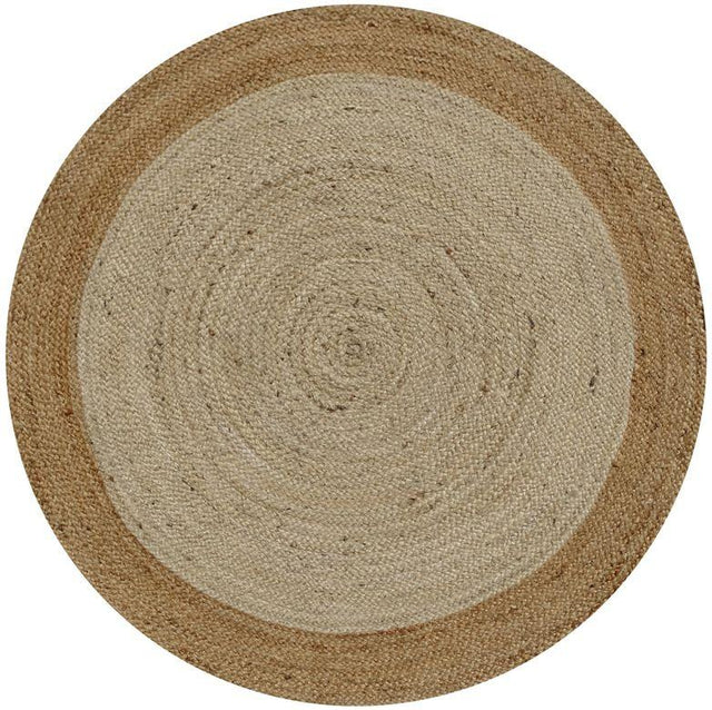 Round Natural Border Jute Rug