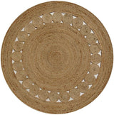 Round Natural Dot Rose Jute Rug