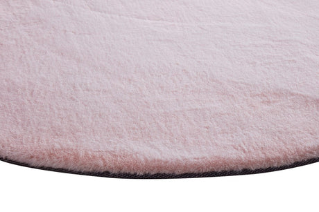 Turuun Soft Faux Fur Soft Pink Round Rug