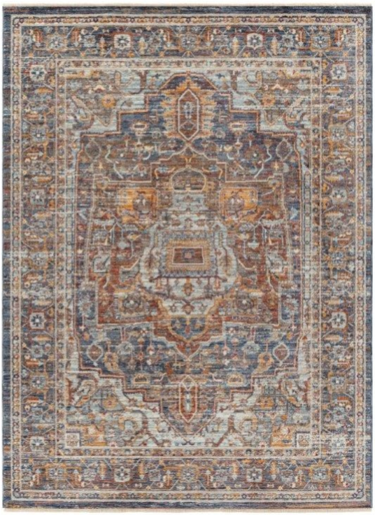 Zahara Desert Navy Fringe Rug