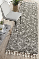 Beni Ourain Inspired Berber Tantan Grey Shag Rug