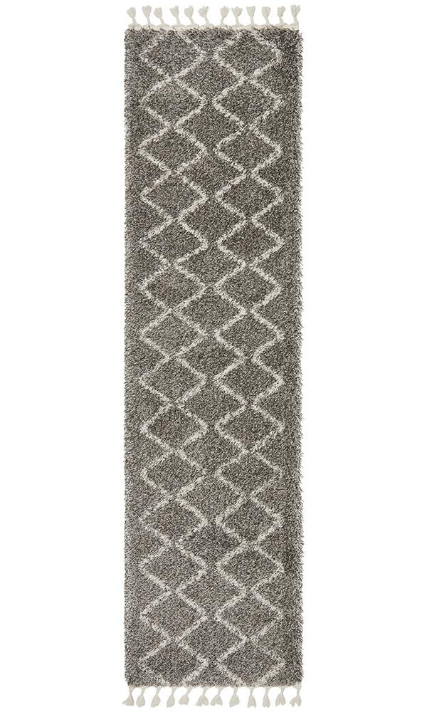 Beni Ourain Inspired Berber Tantan Grey Shag Rug