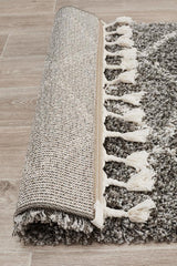 Beni Ourain Inspired Berber Tantan Grey Shag Rug