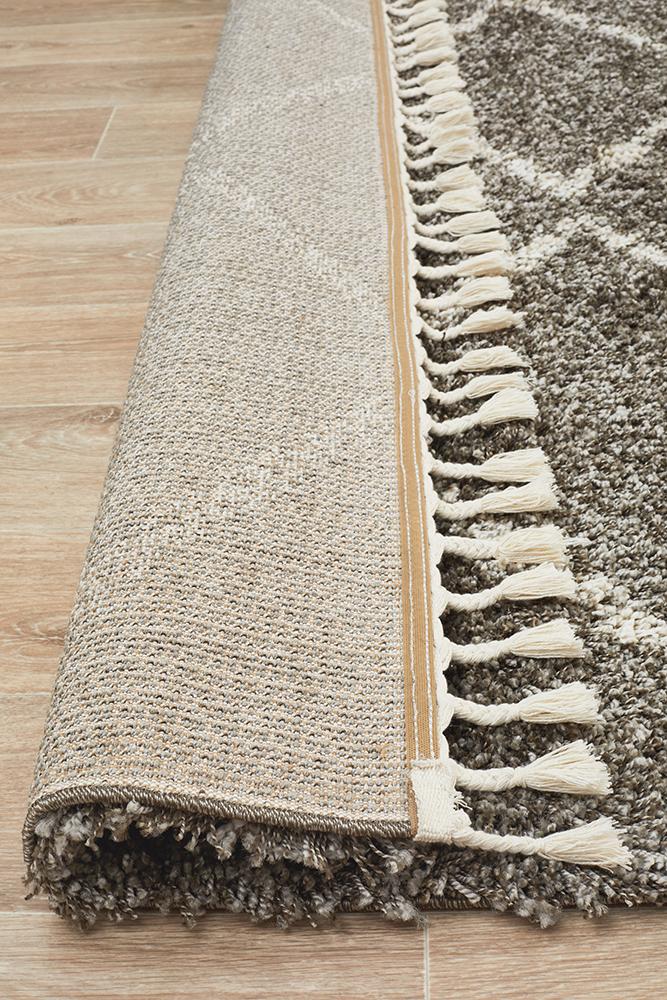 Beni Ourain Inspired Berber Tantan Grey Shag Rug