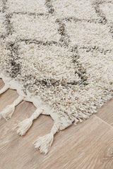 Beni Ourain Inspired Berber Tantan Natural Shag Rug