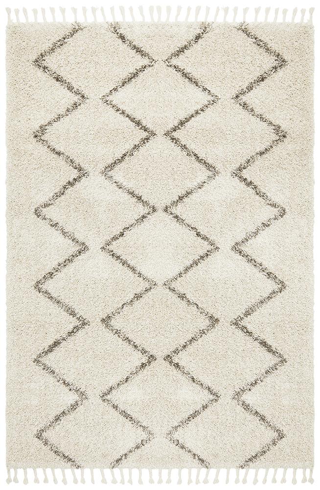 Beni Ourain Inspired Berber Tantan Natural Shag Rug