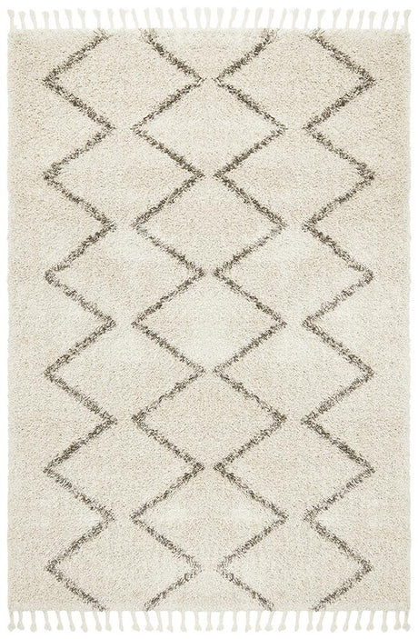 Beni Ourain Inspired Berber Tantan Natural Shag Rug