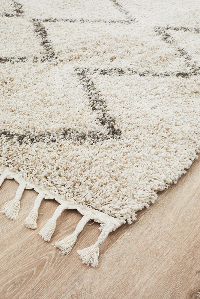 Beni Ourain Inspired Berber Tantan Natural Shag Rug