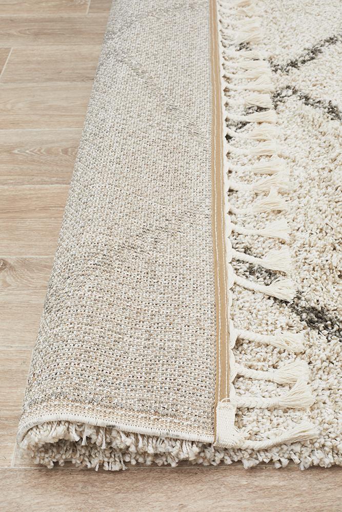 Beni Ourain Inspired Berber Tantan Natural Shag Rug