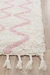 Beni Ourain Inspired Berber Tantan Pink Shag Rug