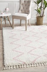 Beni Ourain Inspired Berber Tantan Pink Shag Rug