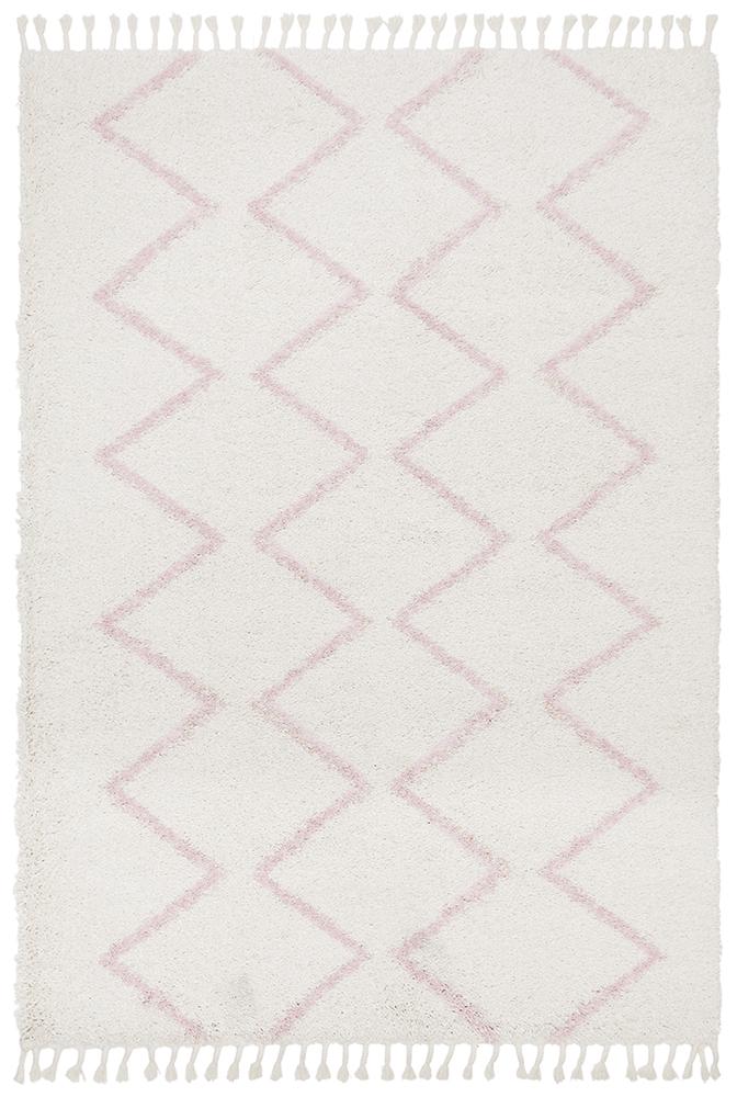 Beni Ourain Inspired Berber Tantan Pink Shag Rug