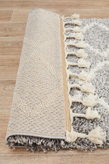 Beni Ourain Inspired Berber Tantan Silver Shag Rug