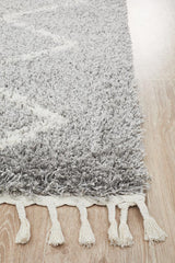 Beni Ourain Inspired Berber Tantan Silver Shag Rug