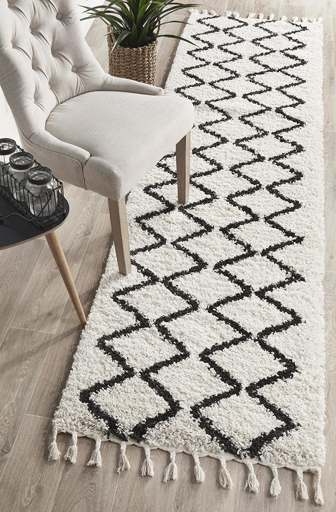 Beni Ourain Inspired Berber Tantan Cream White Shag Rug