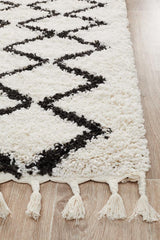 Beni Ourain Inspired Berber Tantan Cream White Shag Rug