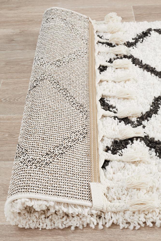 Beni Ourain Inspired Berber Tantan Cream White Shag Rug