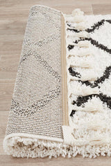 Beni Ourain Inspired Berber Tantan Cream White Shag Rug