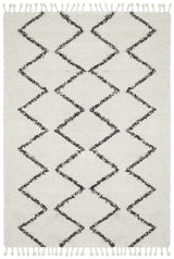 Beni Ourain Inspired Berber Tantan Cream White Shag Rug