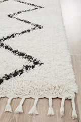 Beni Ourain Inspired Berber Tantan Cream White Shag Rug