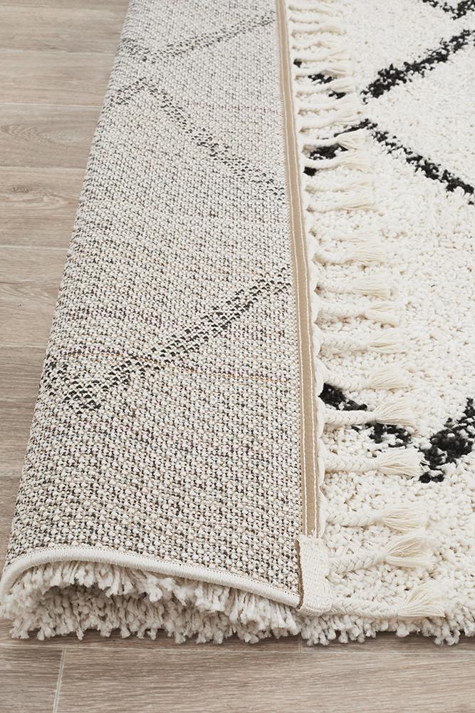 Beni Ourain Inspired Berber Tantan Cream White Shag Rug