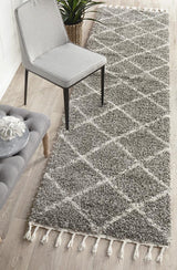 Beni Ourain Inspired Berber Tiznit Grey Shag Rug