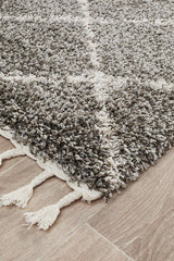 Beni Ourain Inspired Berber Tiznit Grey Shag Rug