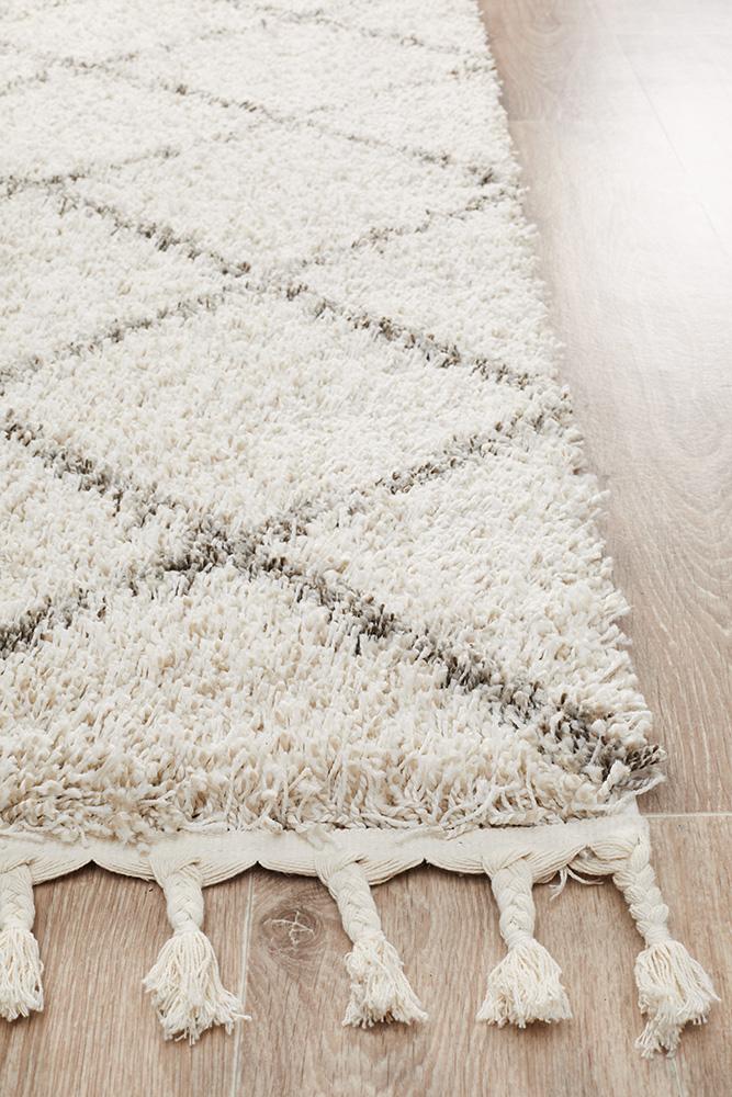 Beni Ourain Inspired Berber Tiznit Natural Shag Rug