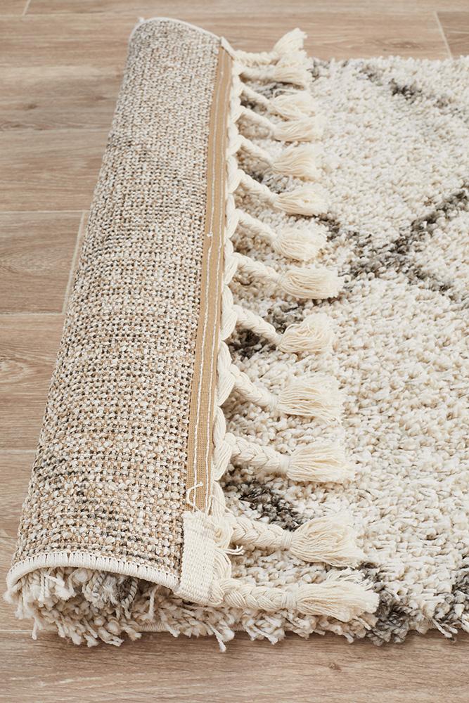 Beni Ourain Inspired Berber Tiznit Natural Shag Rug