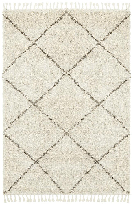 Beni Ourain Inspired Berber Tiznit Natural Shag Rug