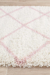 Beni Ourain Inspired Berber Tiznit Pink Shag Rug