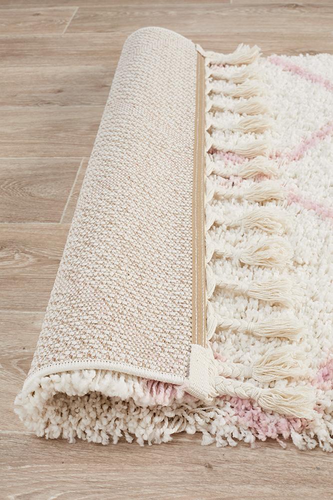 Beni Ourain Inspired Berber Tiznit Pink Shag Rug