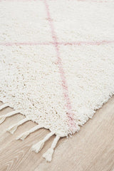 Beni Ourain Inspired Berber Tiznit Pink Shag Rug