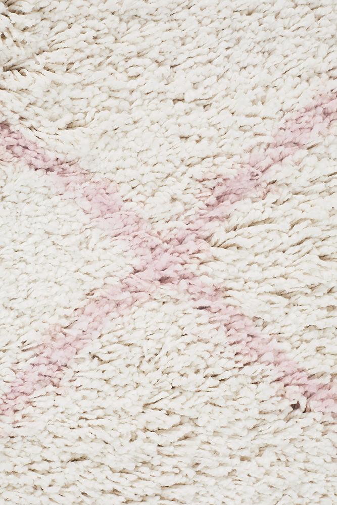 Beni Ourain Inspired Berber Tiznit Pink Shag Rug