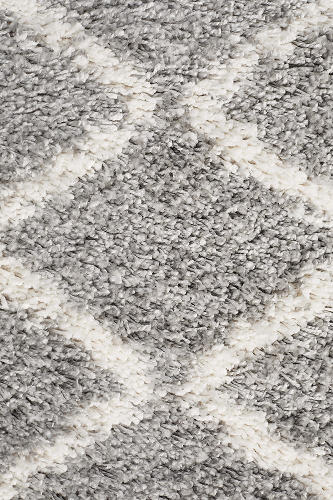 Beni Ourain Inspired Berber Tiznit Silver Shag Rug