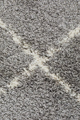 Beni Ourain Inspired Berber Tiznit Silver Shag Rug