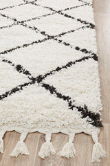 Beni Ourain Inspired Berber Tiznit Cream White Shag Rug