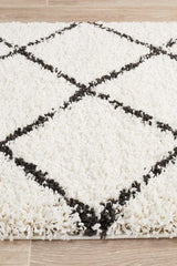 Beni Ourain Inspired Berber Tiznit Cream White Shag Rug