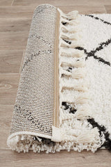 Beni Ourain Inspired Berber Tiznit Cream White Shag Rug