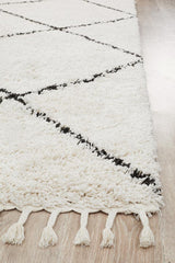 Beni Ourain Inspired Berber Tiznit Cream White Shag Rug