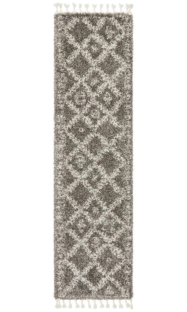 Beni Ourain Inspired Berber Safi Grey Shag Rug