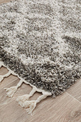 Beni Ourain Inspired Berber Safi Grey Shag Rug